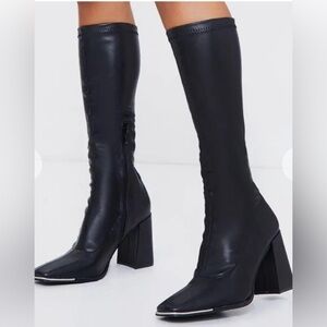 PrettyLittleThing Black Heeled Boots so beautiful 🤩